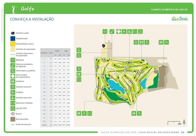 Mapa do Campo Olímpico de Golfe - Golfe  / Foto: Rio 2016